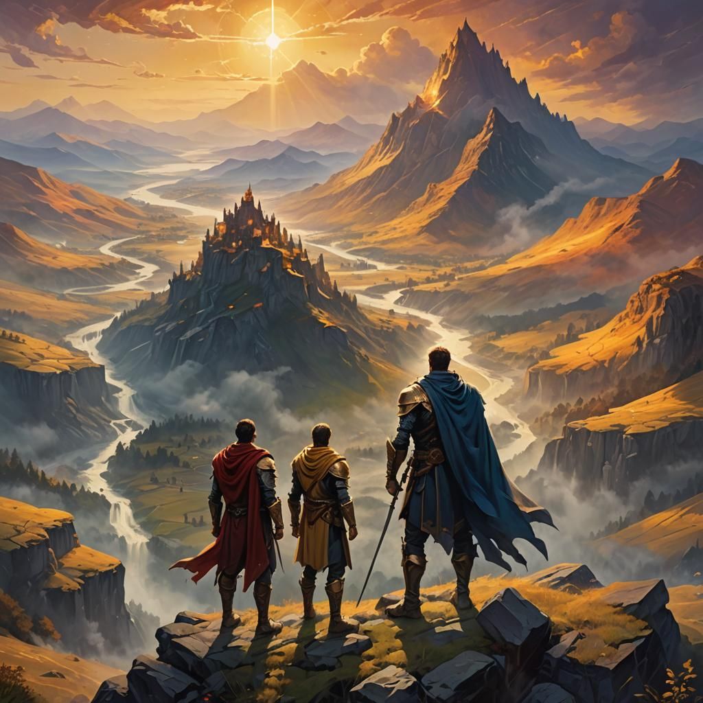 Heroic Fantasy Landscape in Oil Painting Style