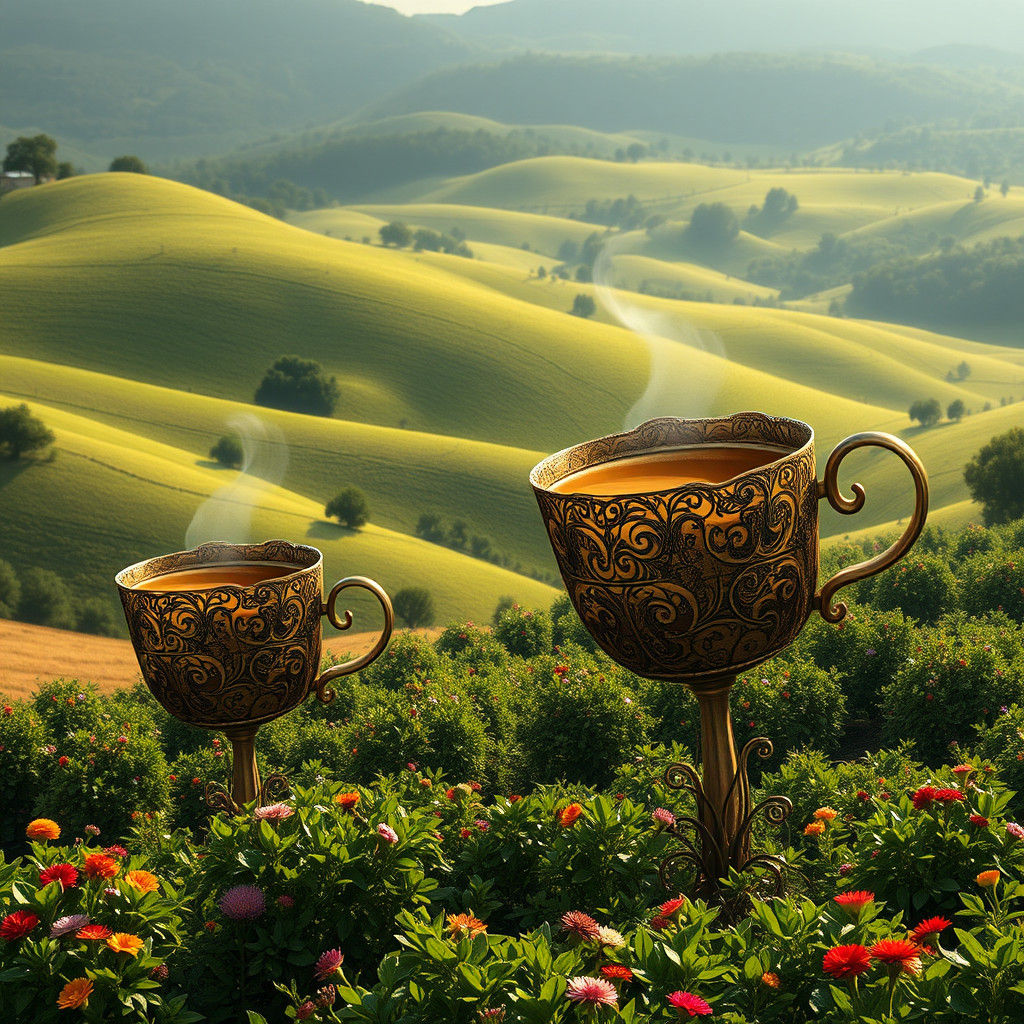 Giant Cappuccino Cups Grow on Lush Farm