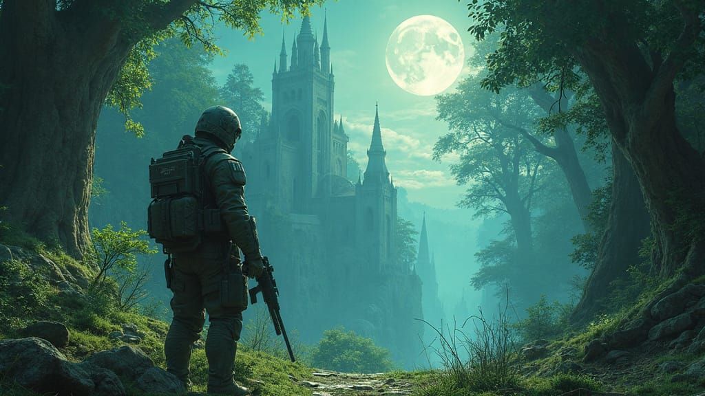 Futuristic Moonscape Art in Cyberpunk & Ghibli Styles