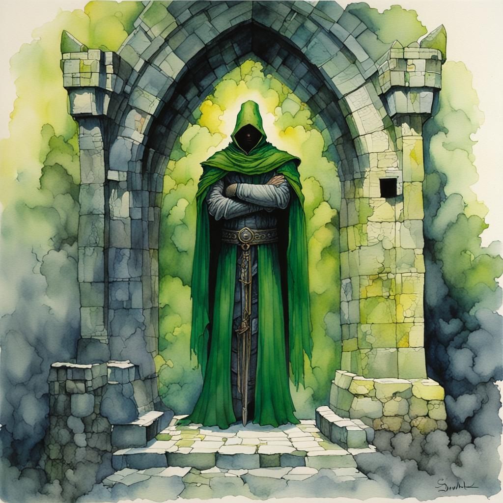 Simon Snowlock Portrait in Grimdark Watercolor Style