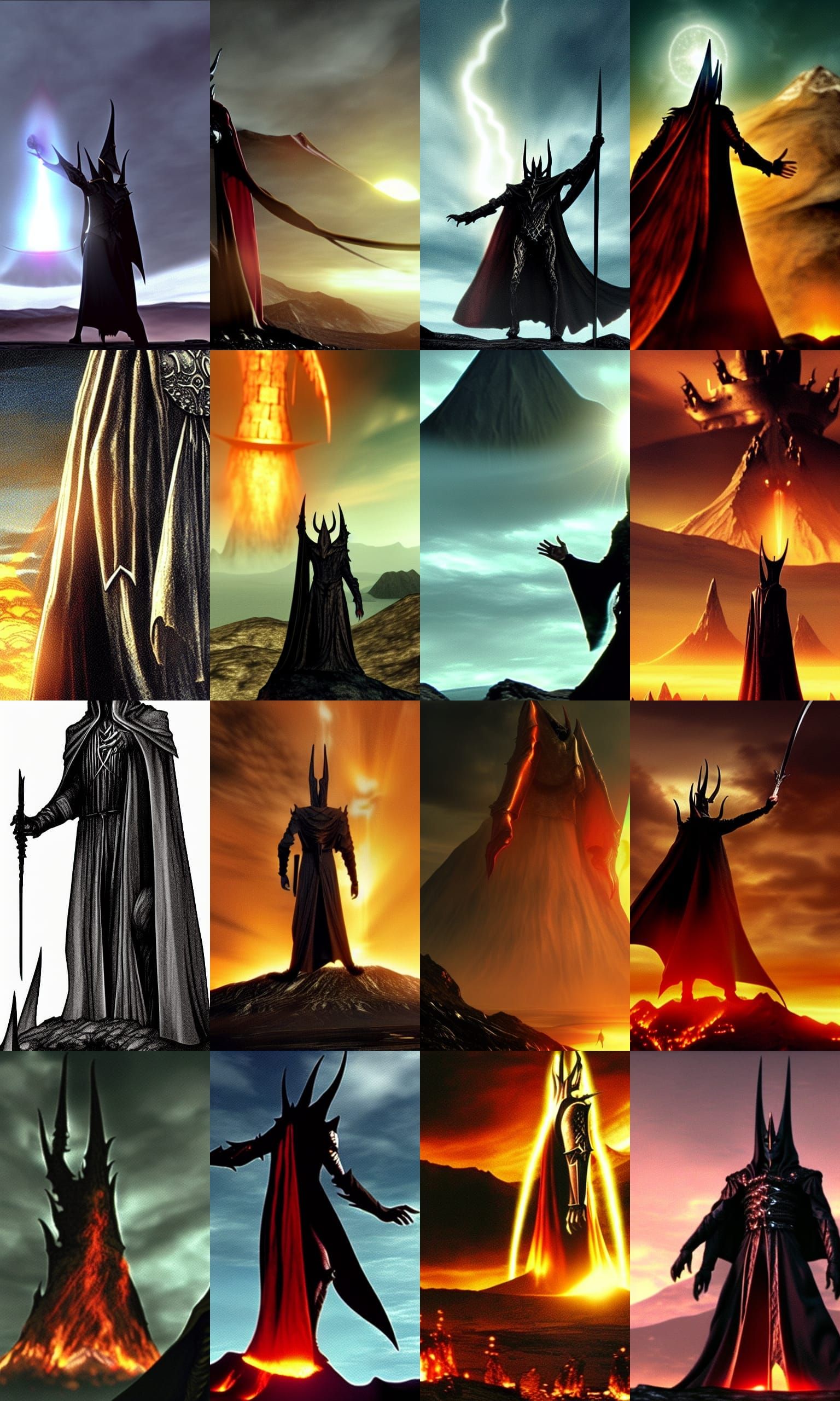 Sauron and the One Ring at Mount Doom