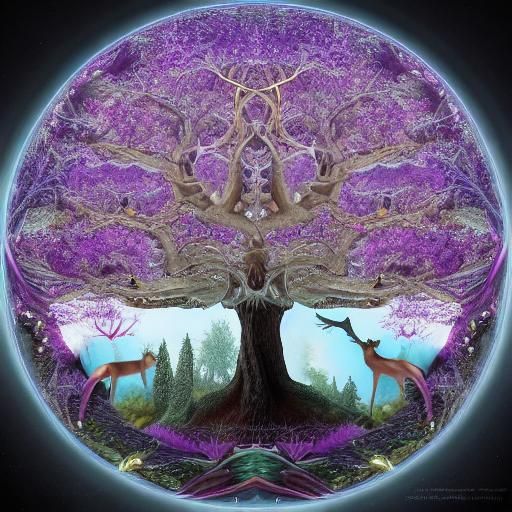 Enchanted Forest Dance: A Detailed Matte Painting