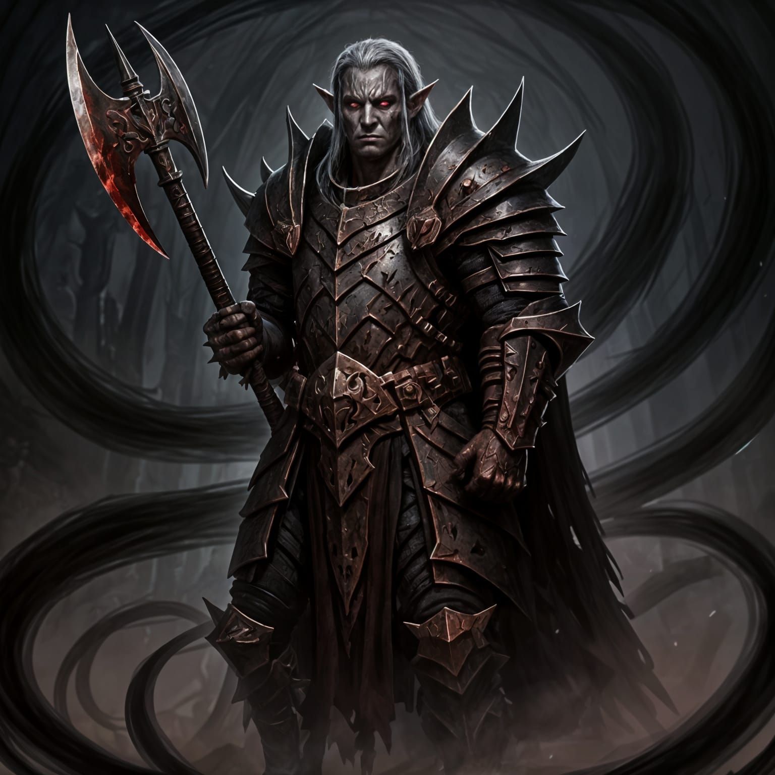 Dark Elf Enforcer in Obsidian Armor