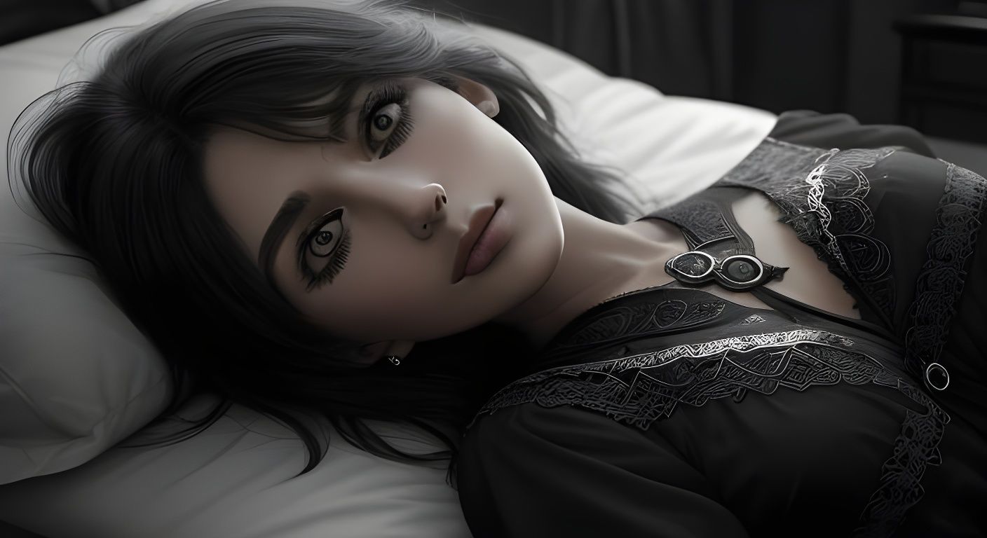 Hyperrealistic Nena Stays in Bed: Cinematic 64MP