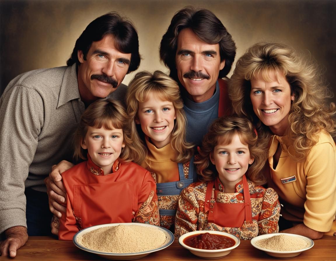 1980s Sears Family Portrait of The Family That Won The Chili Cooking Contest III