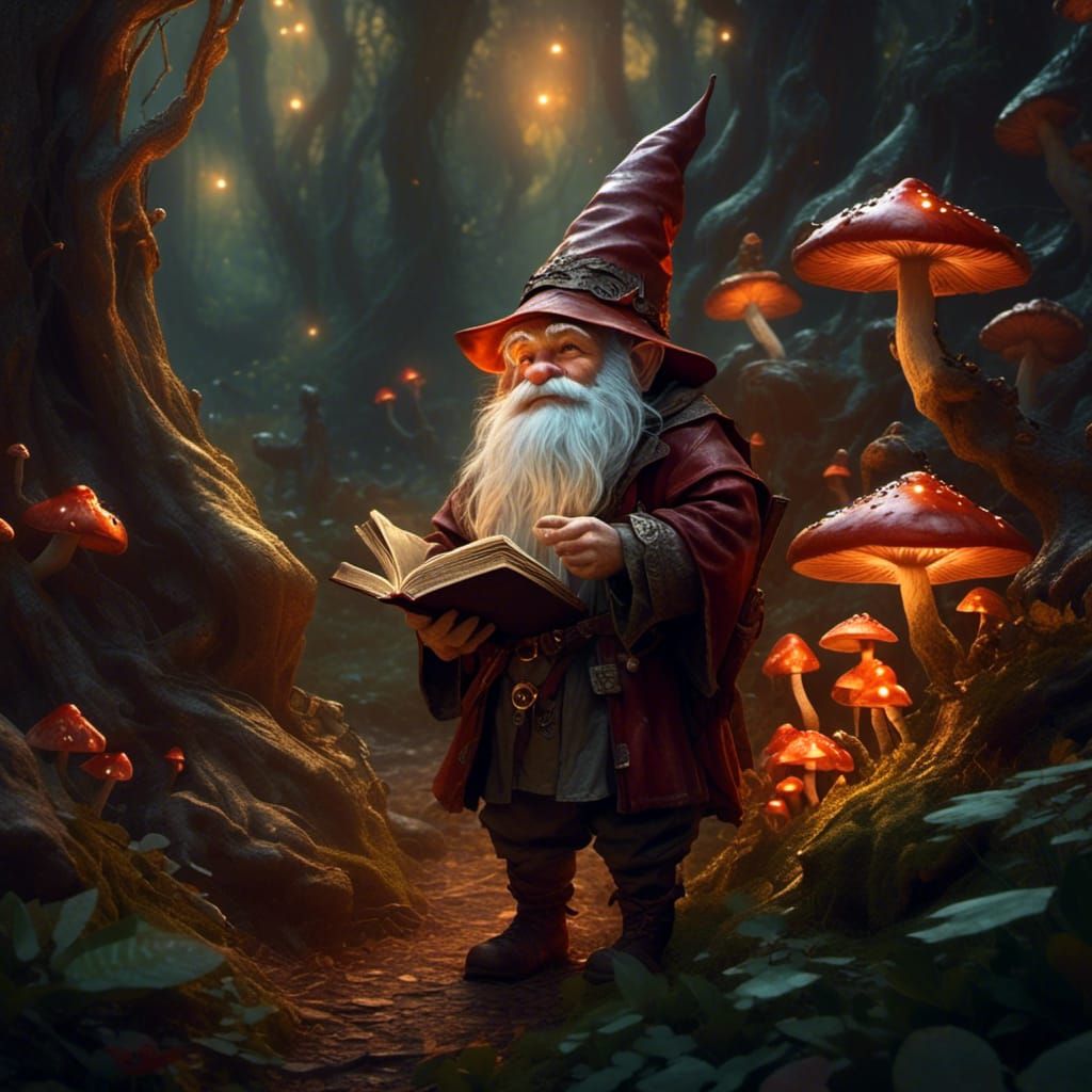 Gnome Warlock in Mystical Forest