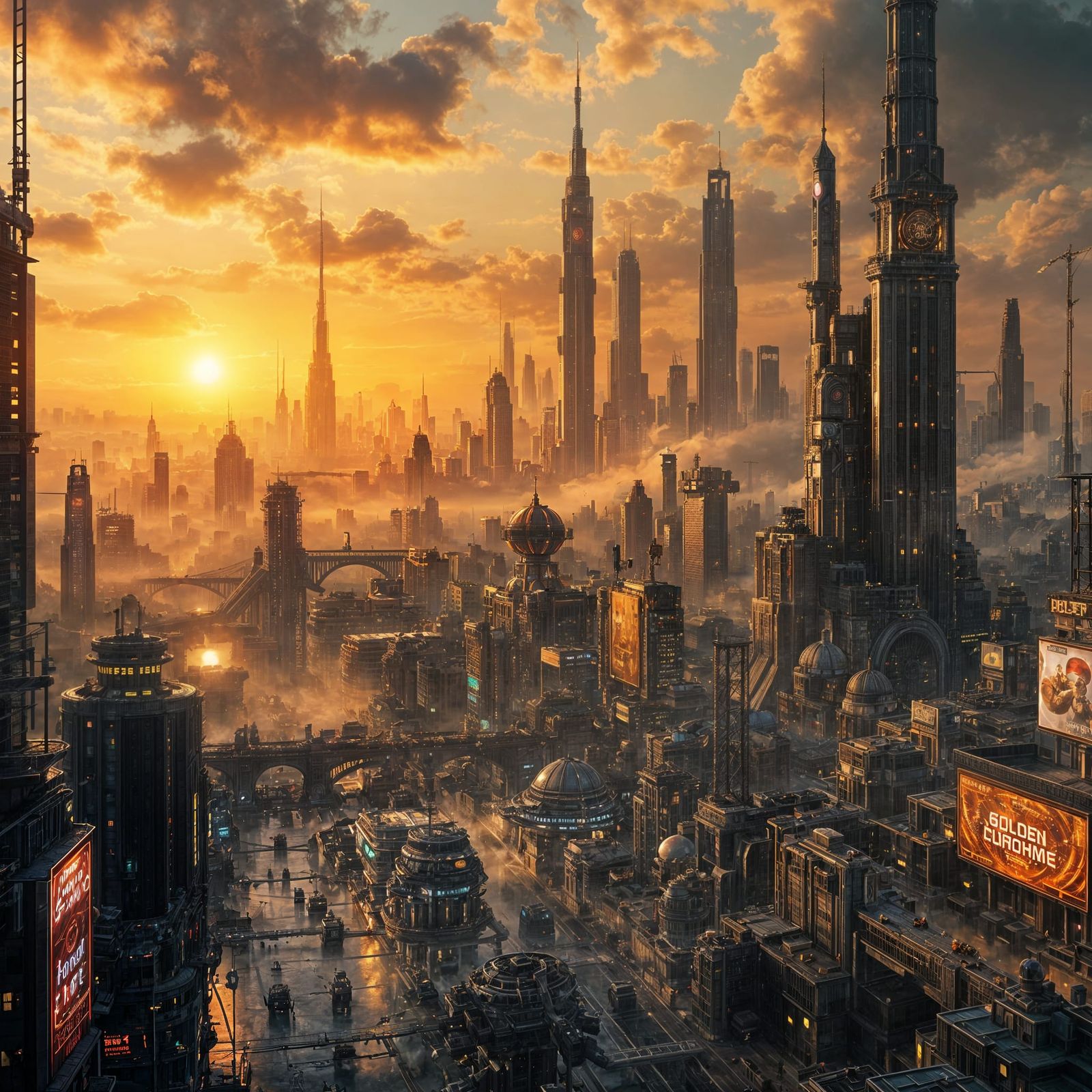 Futuristic Cityscape Masterpiece in Cyberpunk Style