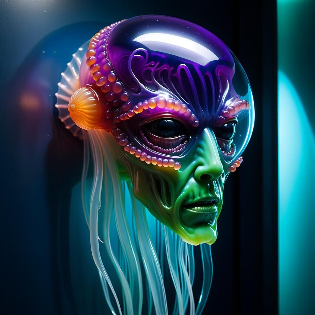 Jellyfish Alien Face Sculpture 👽