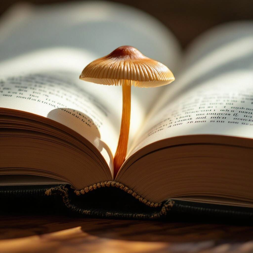Mushroom Bookmark in Digital Art Style