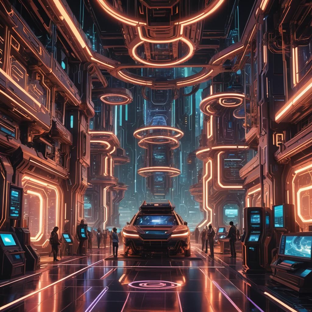 Futuristic Holographic Universe as Digital Matte Painting
