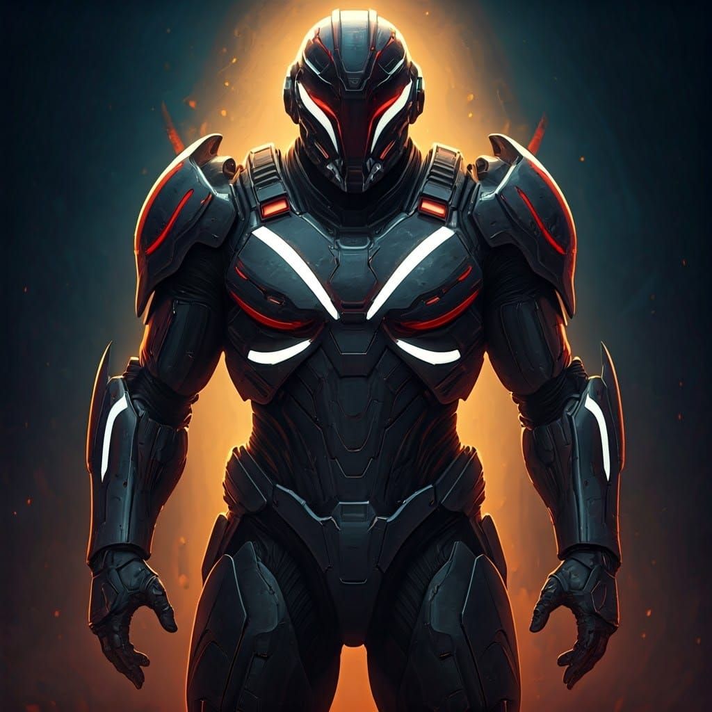 Futuristic Warrior in Comic Art Style