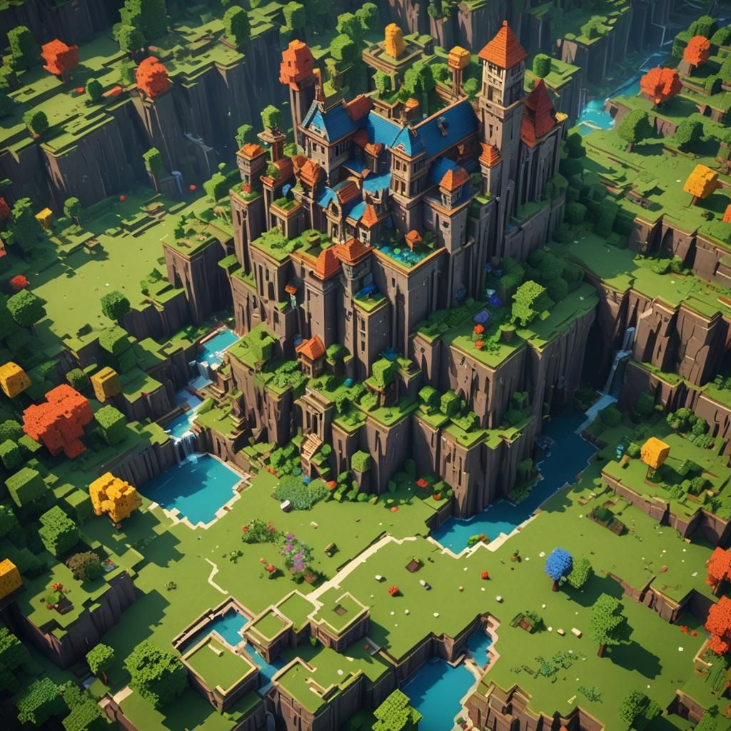 Detailed Minecraft Meadow Concept Art