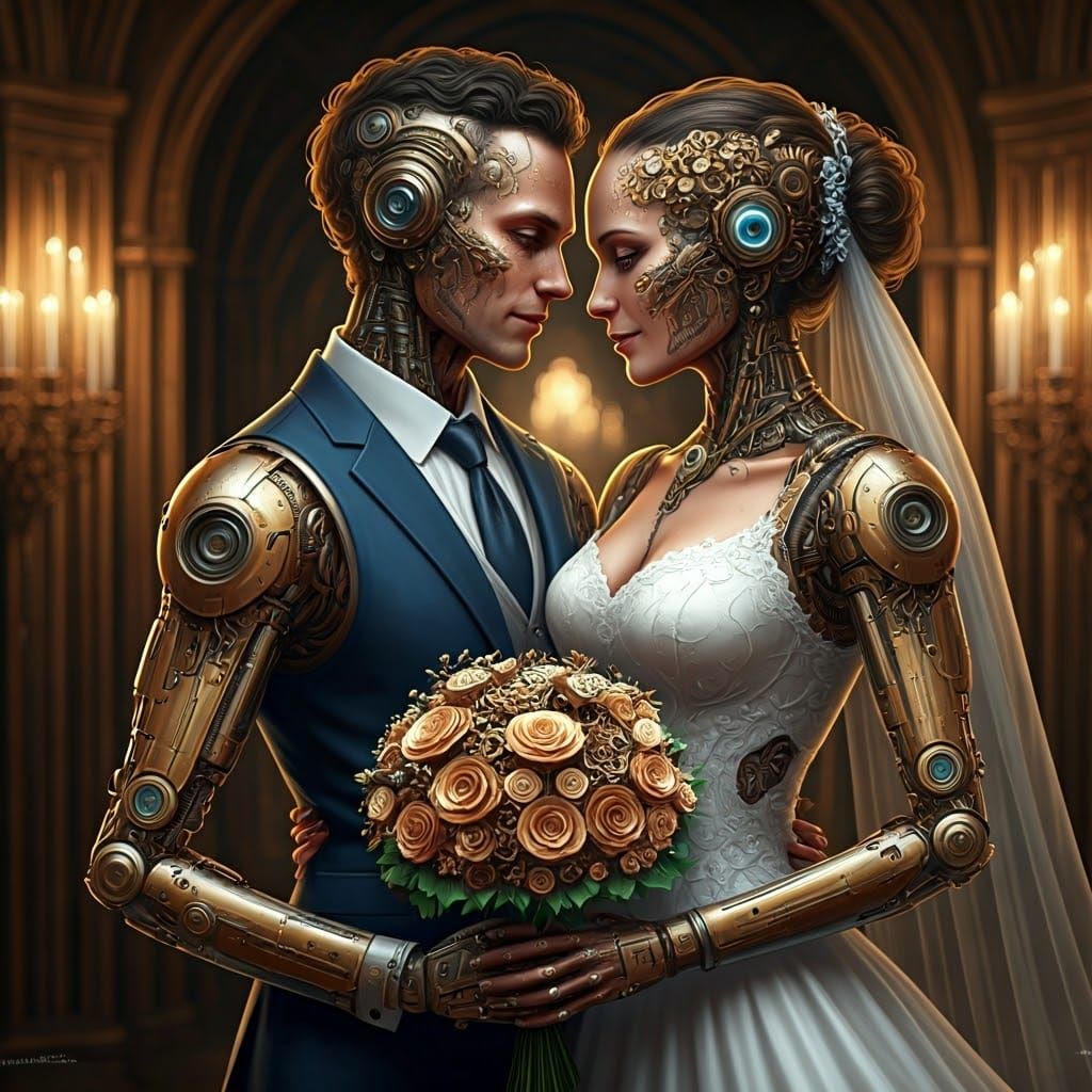 Cyborgs Tie the Knot in a Steampunk Wonderland