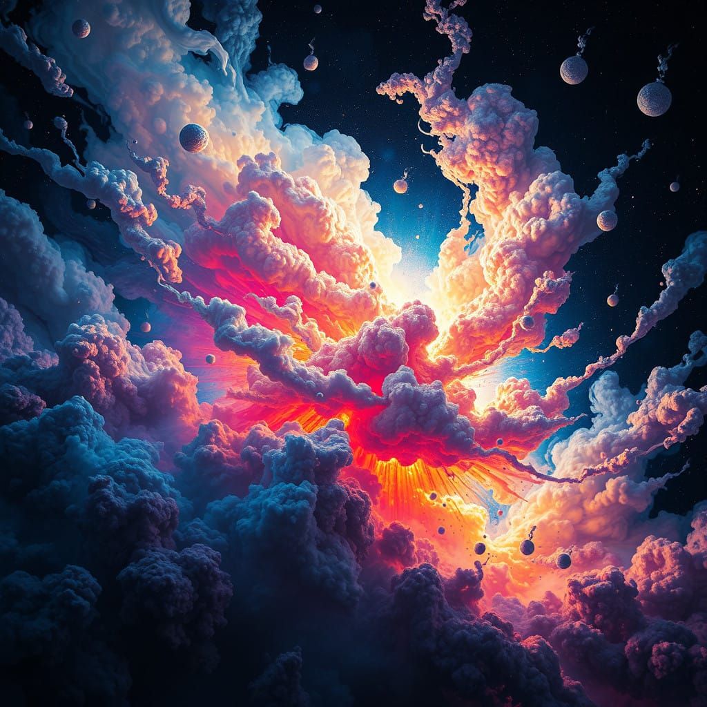 Cosmic Explosion in Iridescent Hues