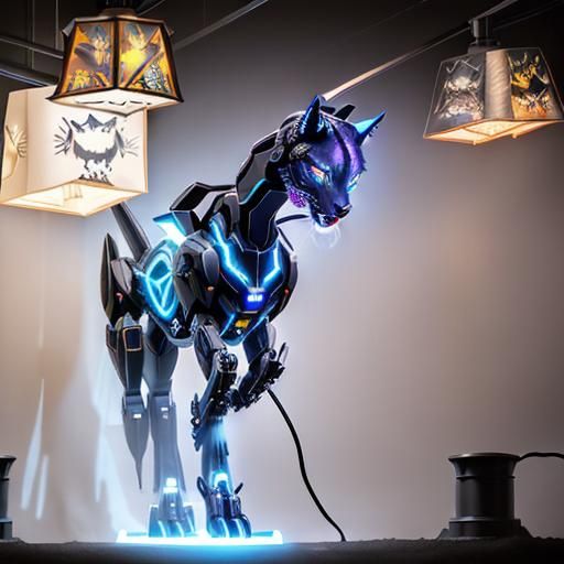 Cybernetic Displacer Beast Prowling Dark City Streets