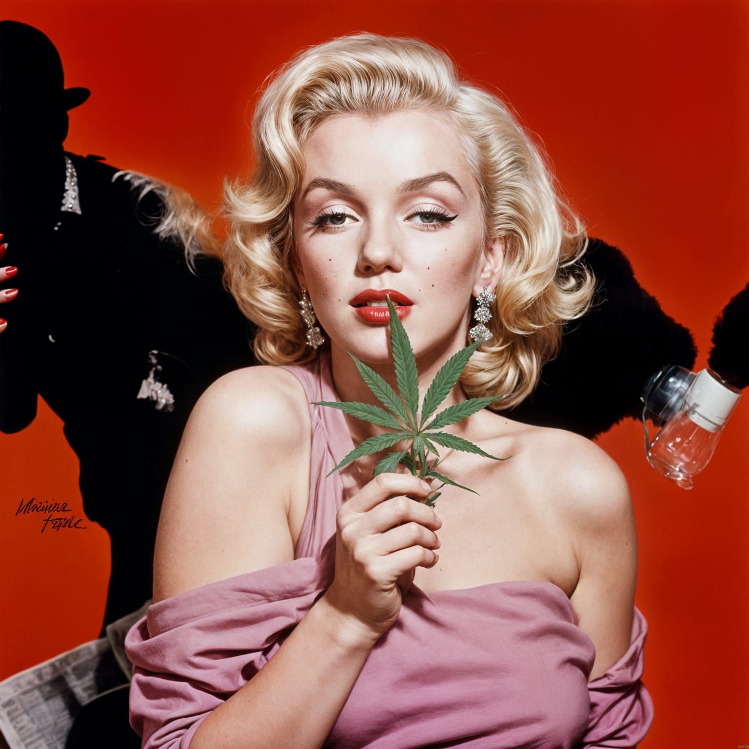 Marilyn Monroe Marijuana Cover in Airbrush Art