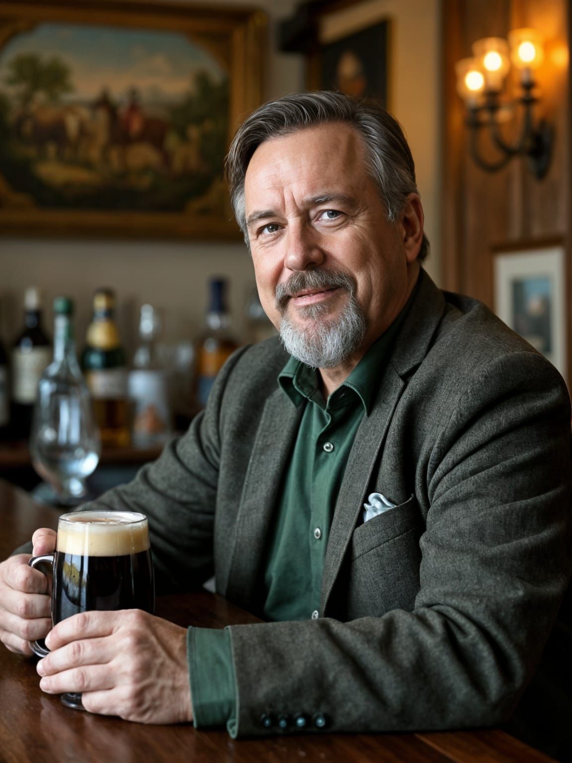 Distinguished English Gentleman in Cozy Pub