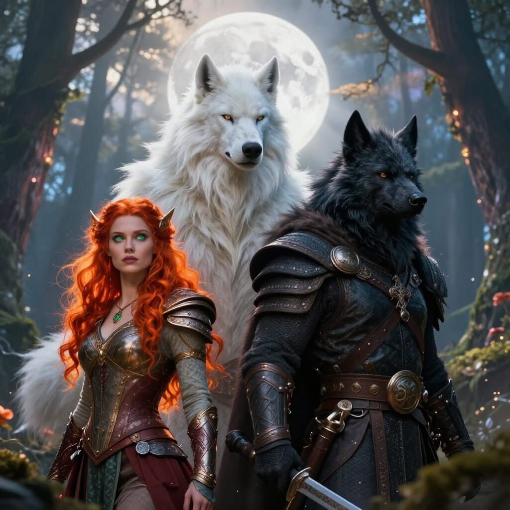 Werewolf Kings and Elven Queen in Enchanted Forest