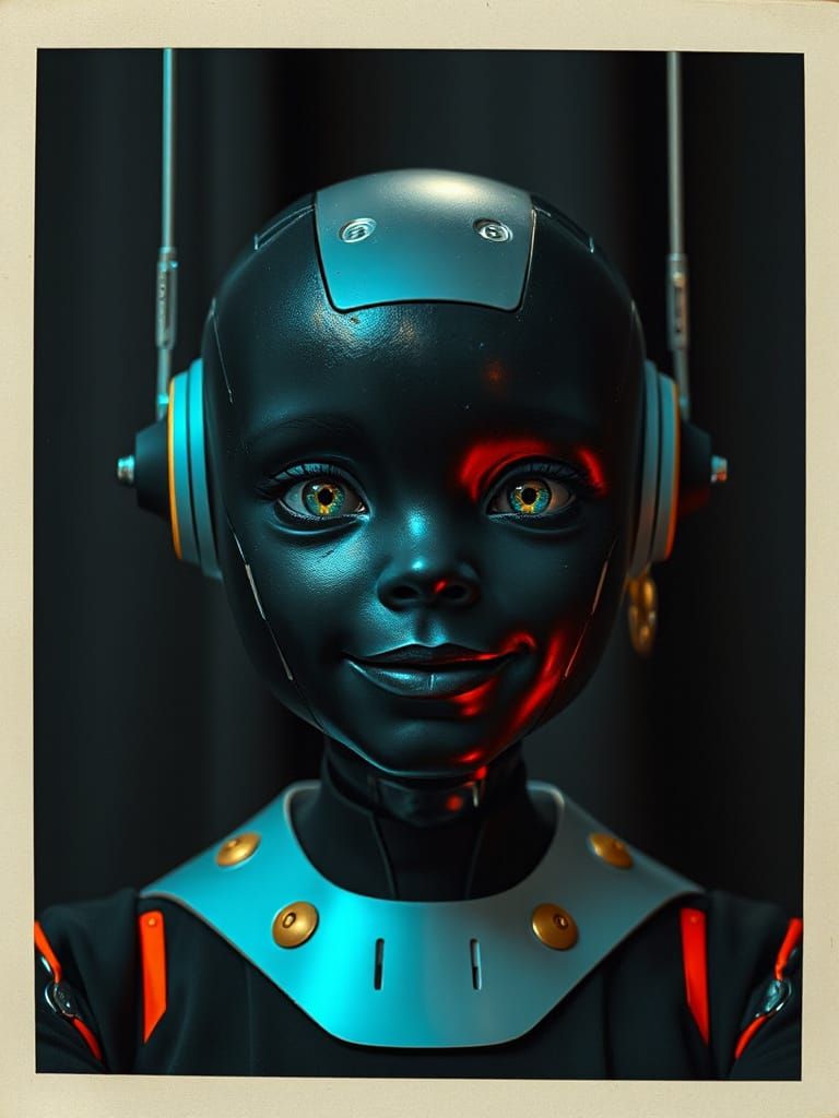 Android Portrait in Photo Booth, Impressionist Style