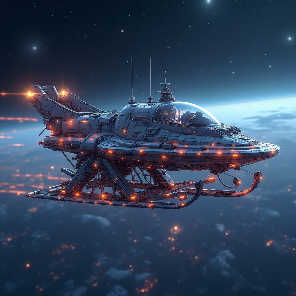 Galactic Cyberpunk Sleigh of the Future