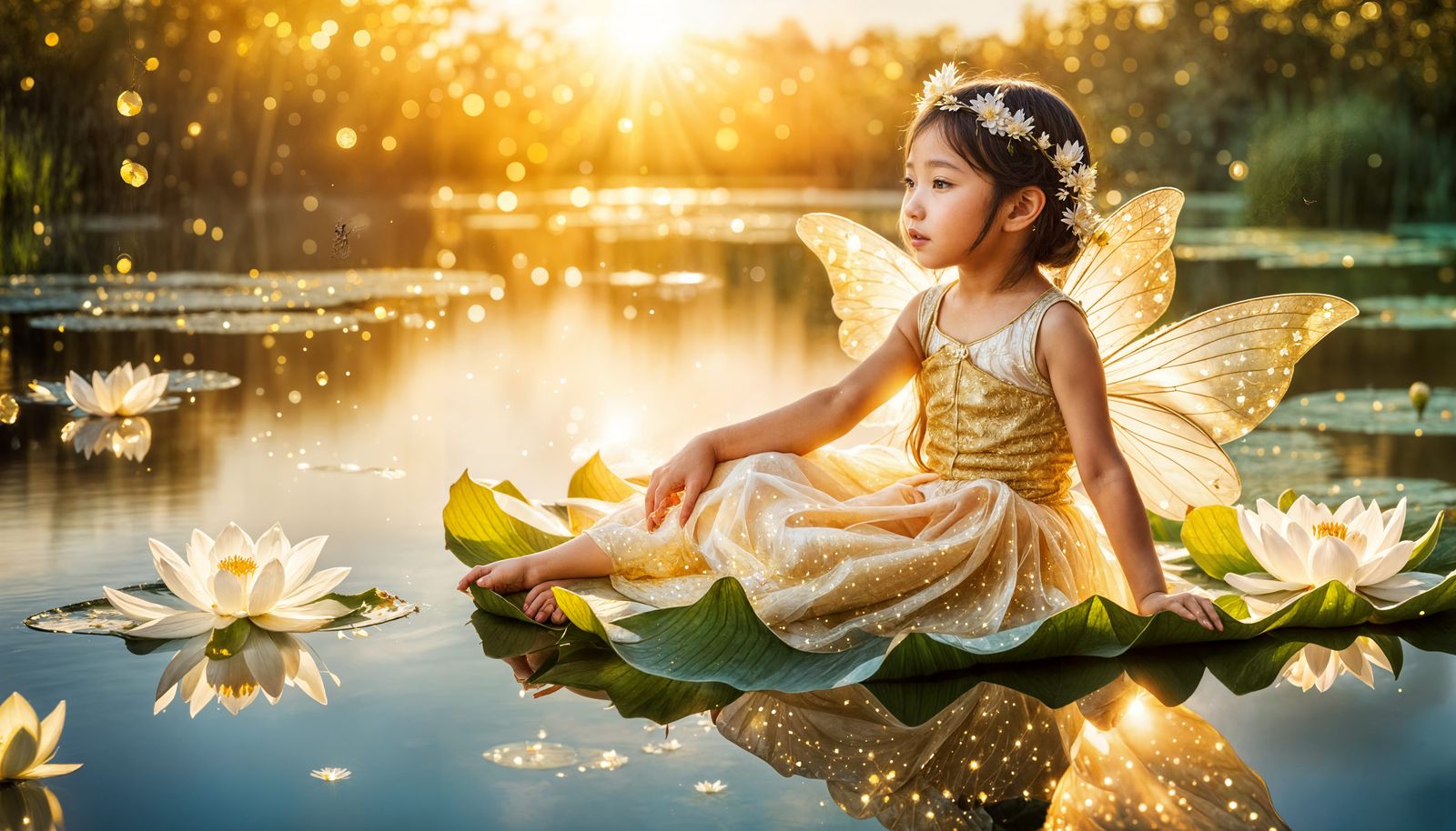 Cute Sunlit Asian Fairy