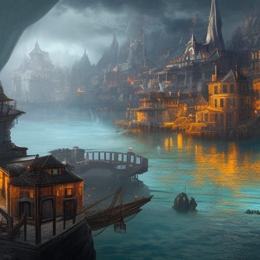Fantastical 18th Century City on Water