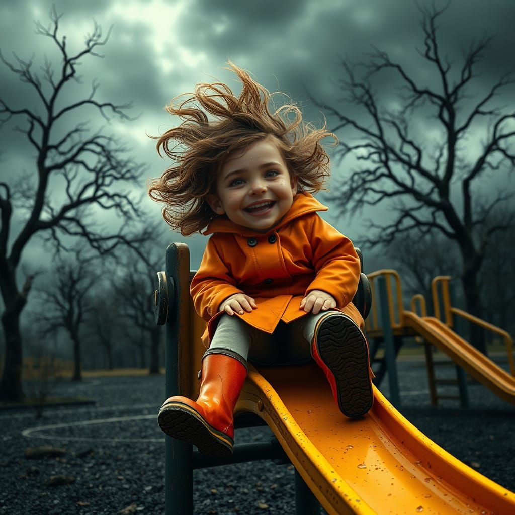 Sunny Smile in the Eye of the Storm, Fantasy Playground Scen...