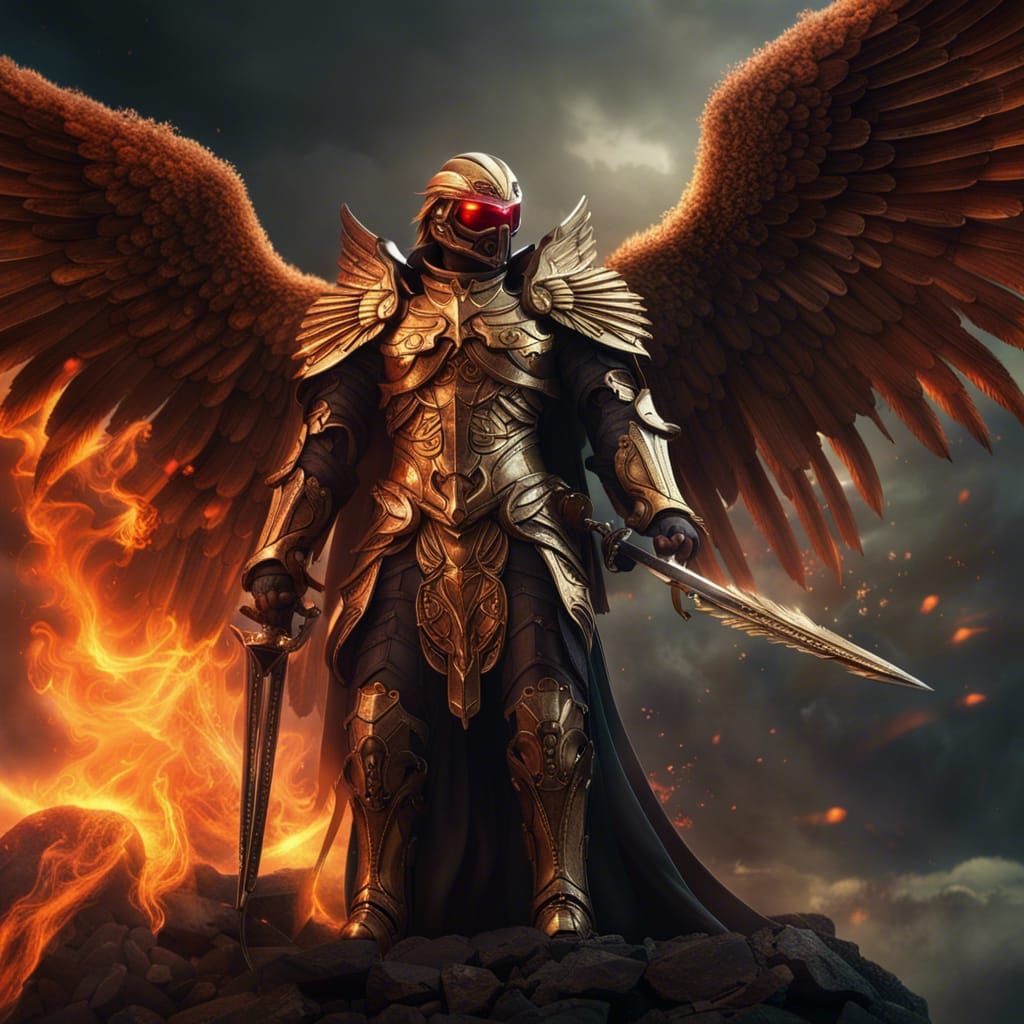 Epic Archangel with Sword of Fire