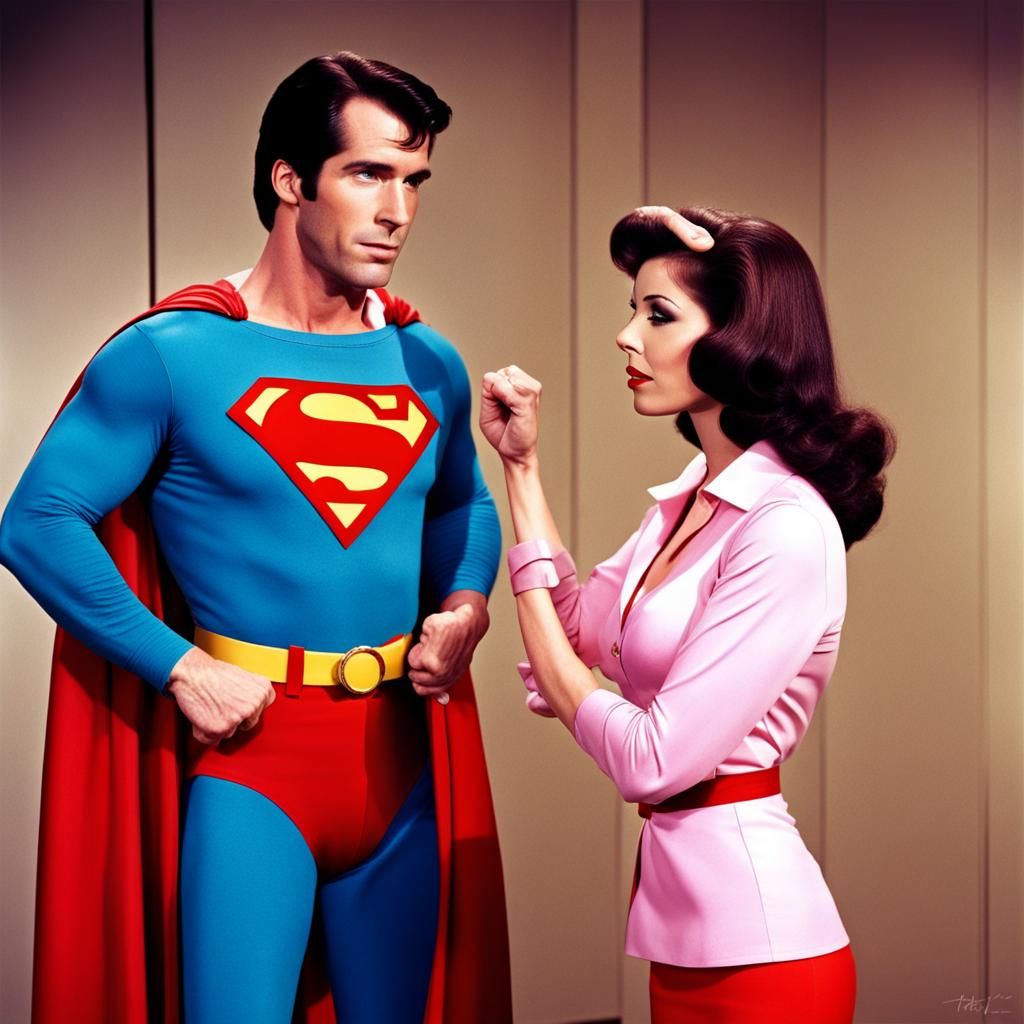 The Fonz Reimagined as Superman with Pinky Tuscadero