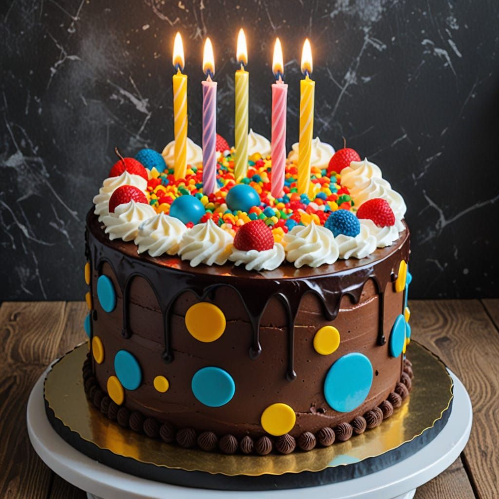 Moist Birthday Cake in Vibrant Colors
