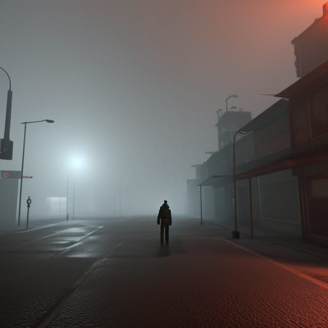 Silent Hill's Foggy Streets in PS1 Style