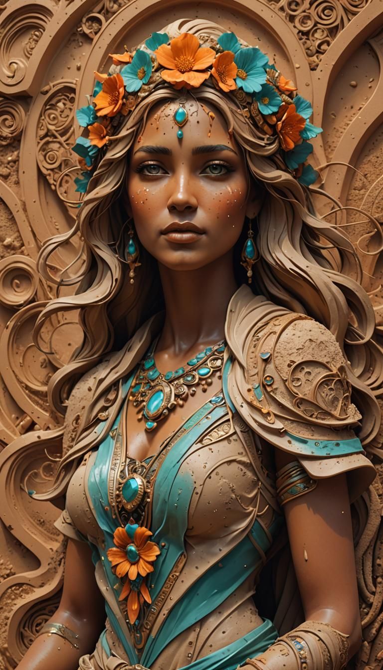 Hyperdetailed Sand Woman Concept Art