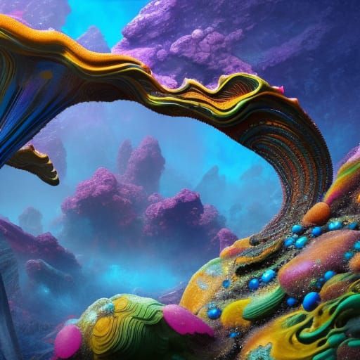 Colorful Nudibranch Underwater Scene in Digital Art