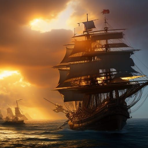 Regal Pirate King in Dramatic Lighting