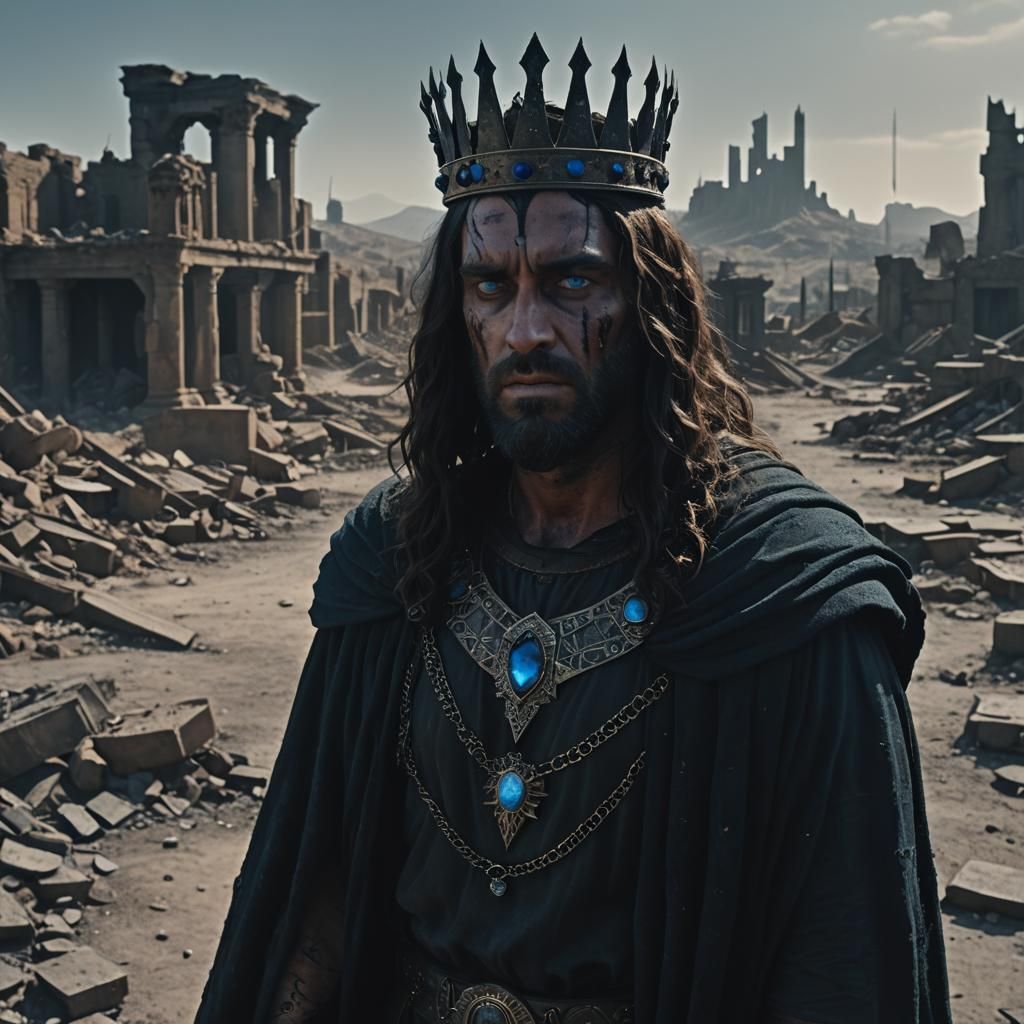 King Solomon in Dark City: Cinematic Film Still
