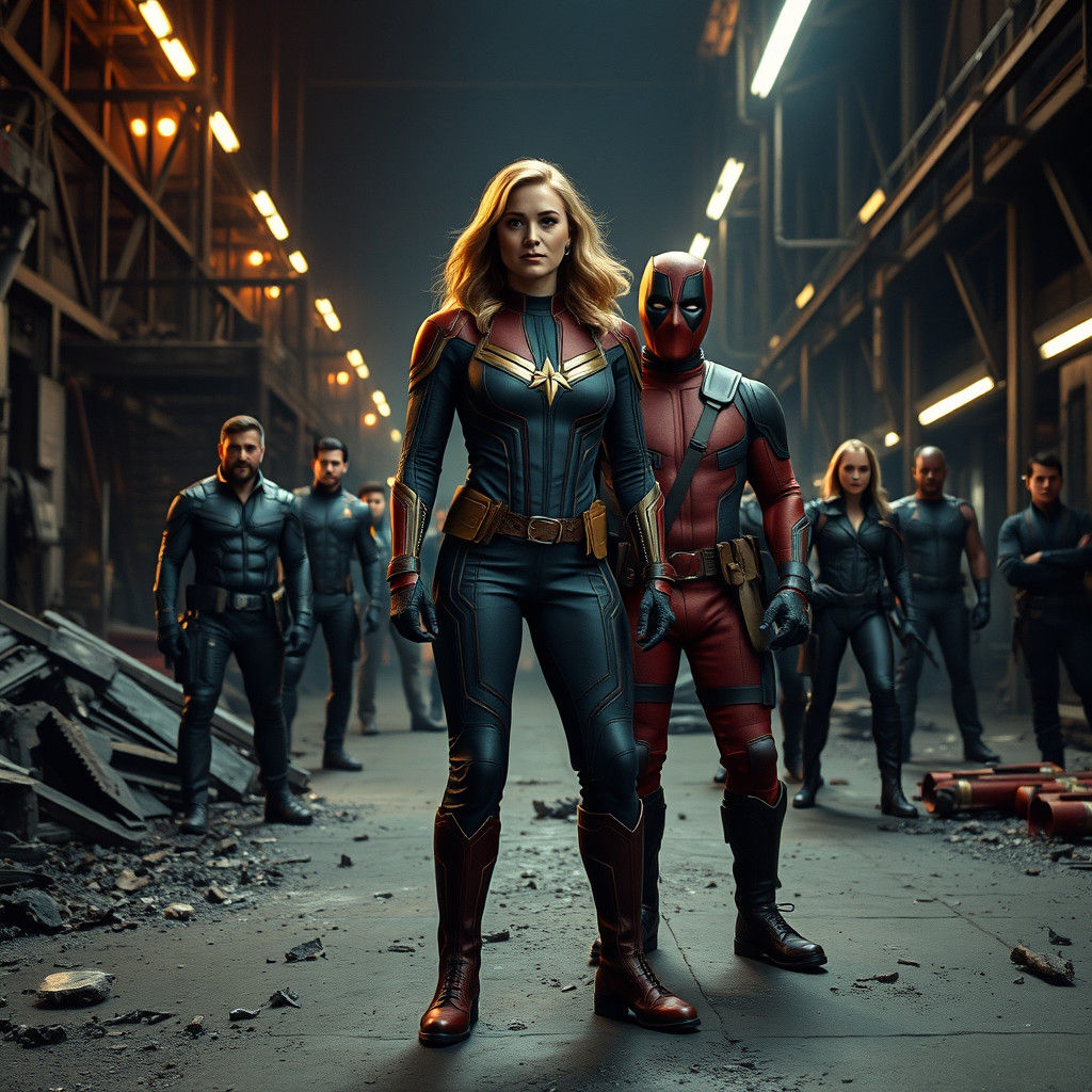 Captain Marvel, Deadpool and the X-Men in Apocalyptic Factor...