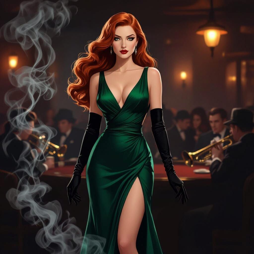 Mysterious Spy in 1940s Jazz Club, Film Noir