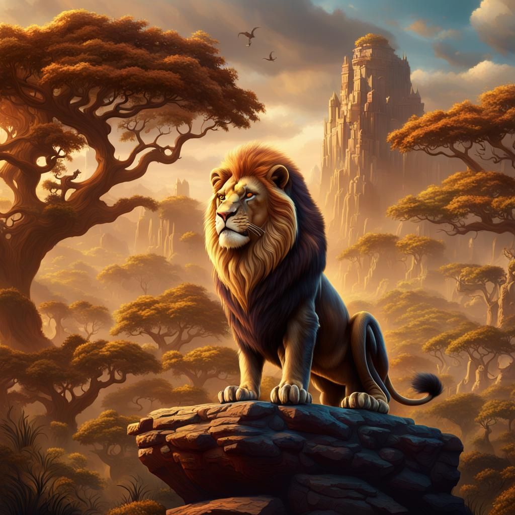 Fantastical Lion King in Rich Detail