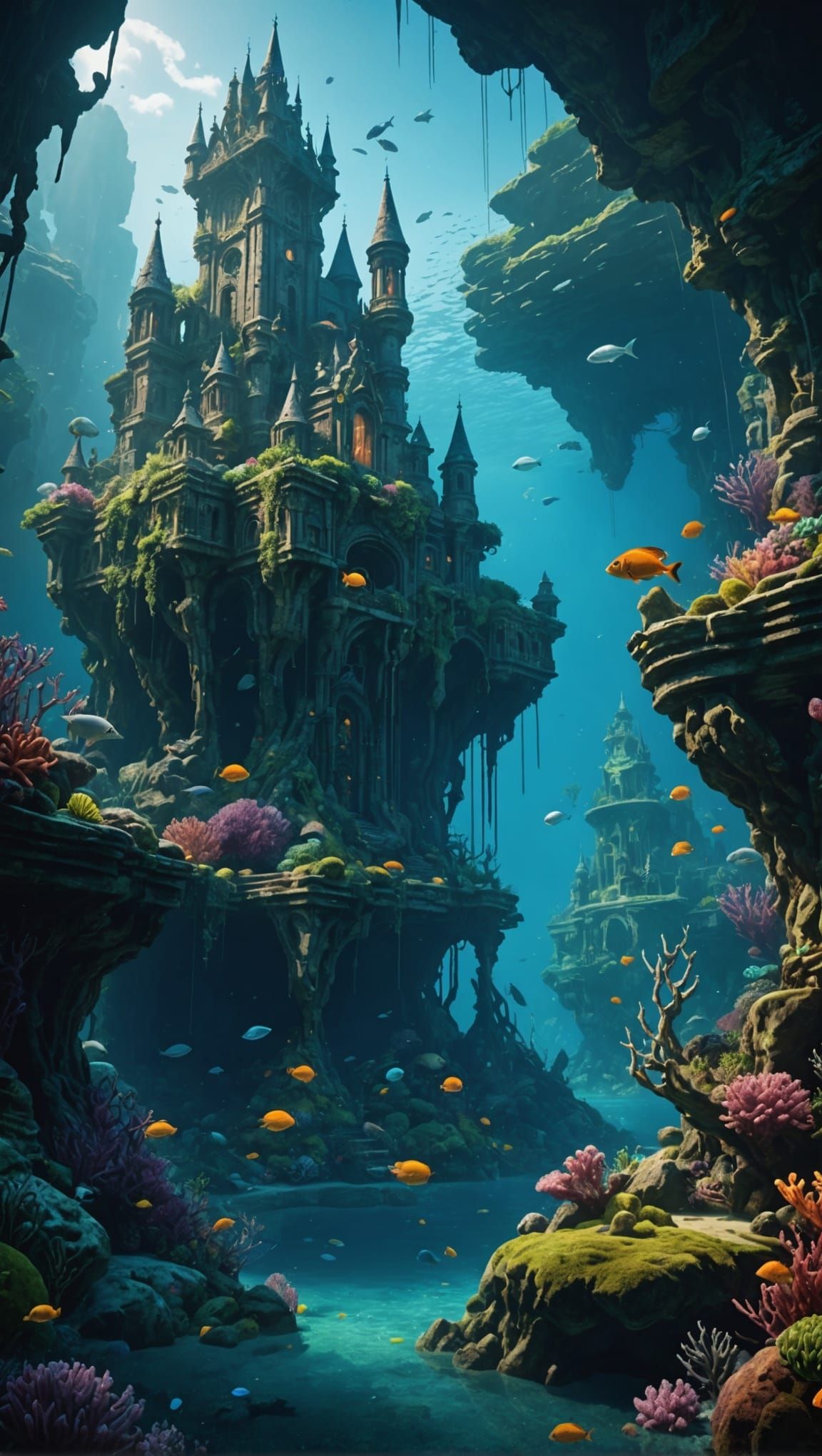 Fantastical Underwater Landscape in Deep Color