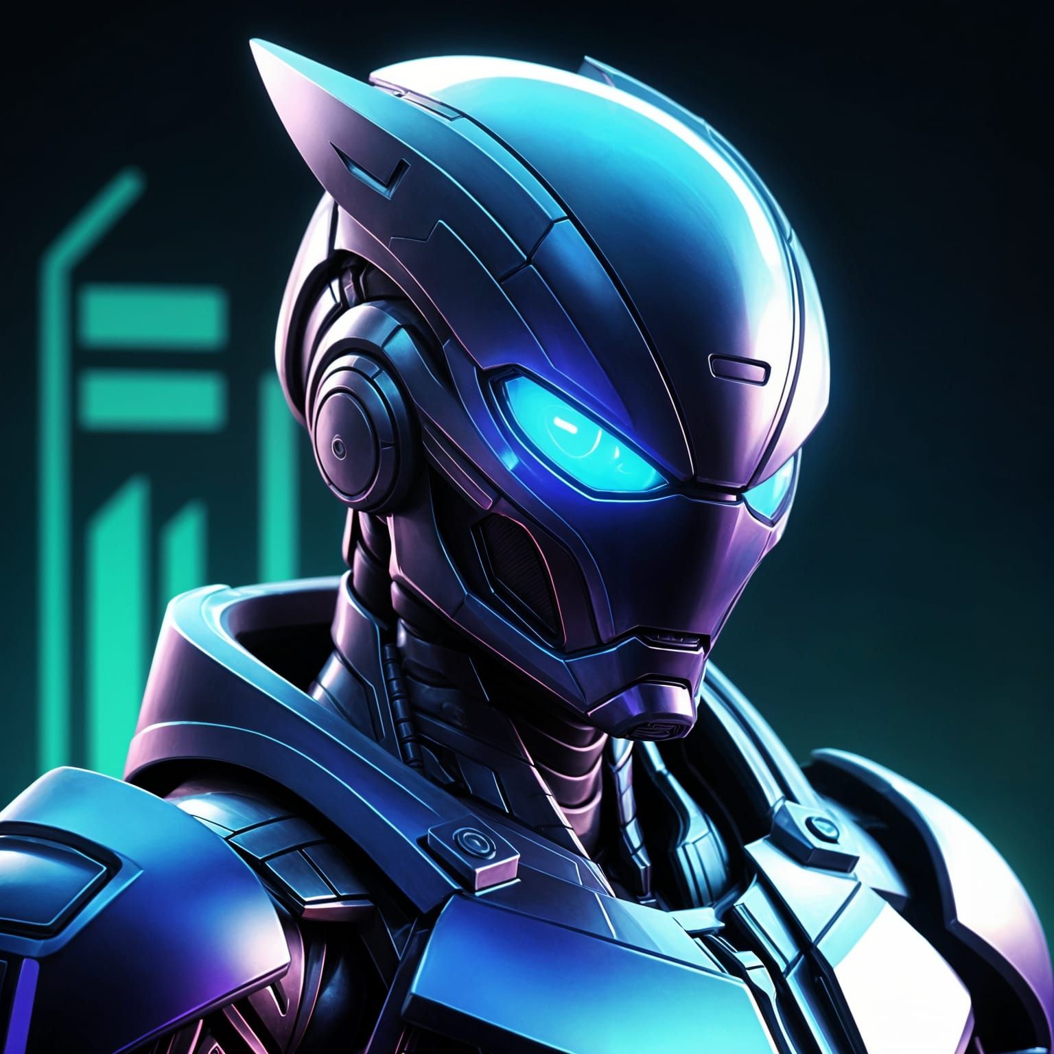 Cyberpunk Alien Warrior in Vibrant Armor