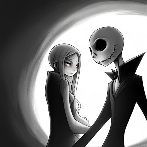 Jack Skellington in Anime Key Visual Style