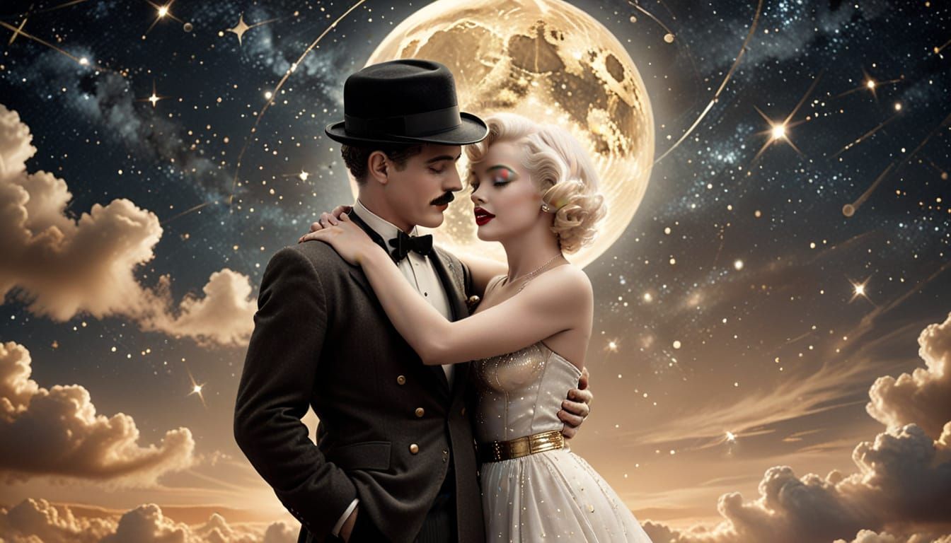 Charlie Chaplin and Marilyn Monroe.