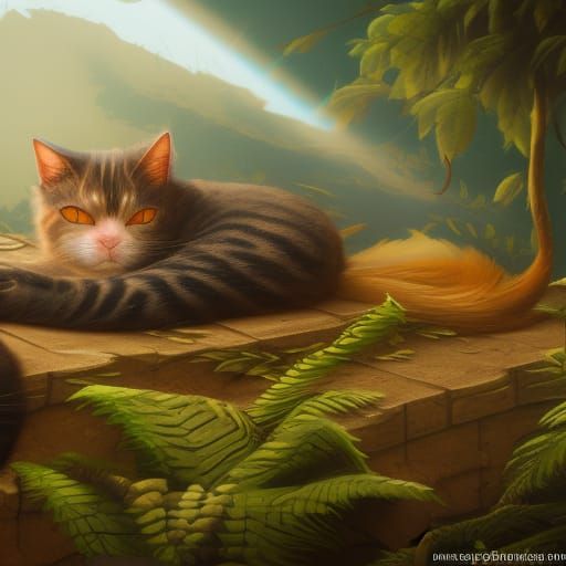 Sun-Drenched Sleep: Tabby and Ginger Cats