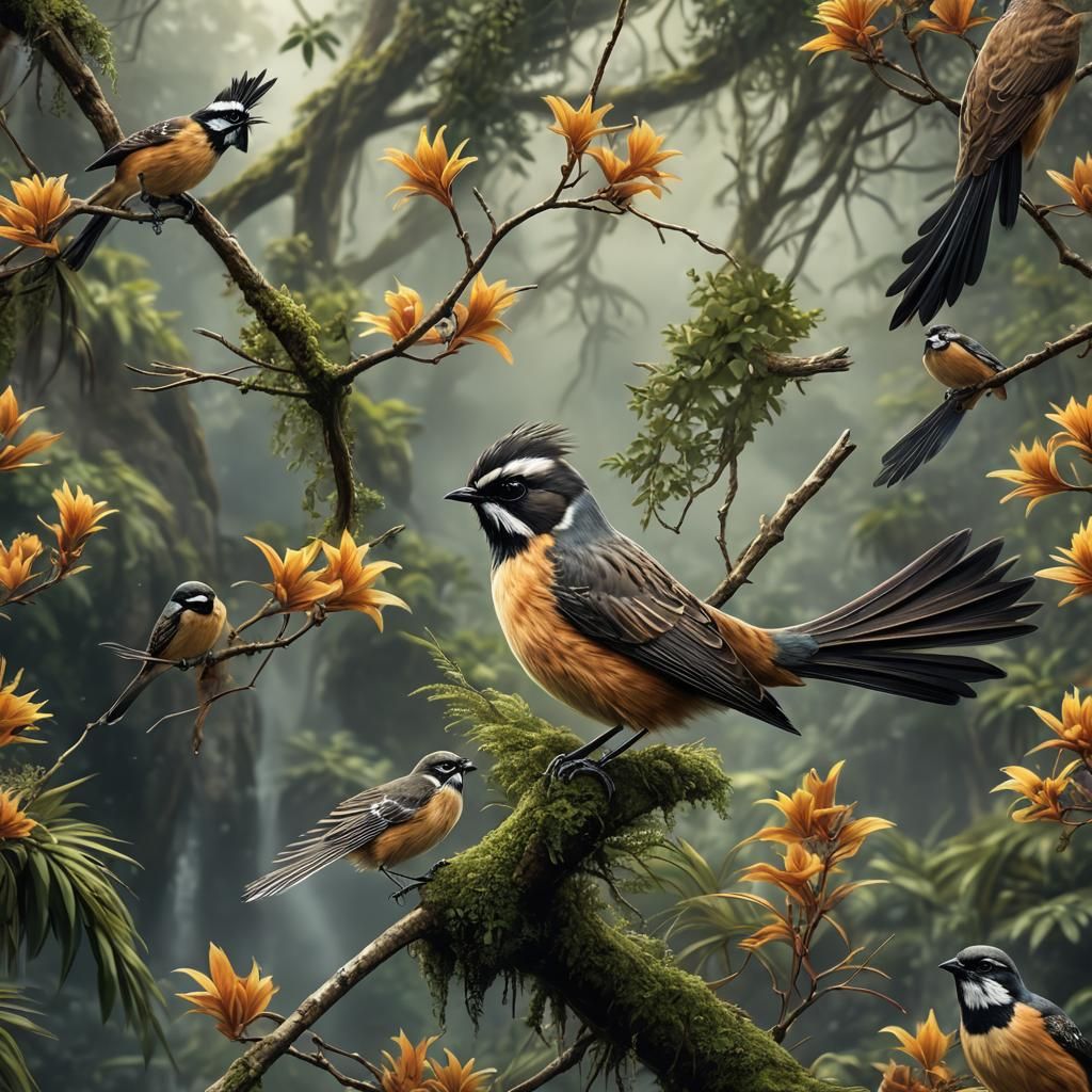 Fantail/pīwakawaka
Known for its friendly 'cheet cheet' call and energetic flying antics