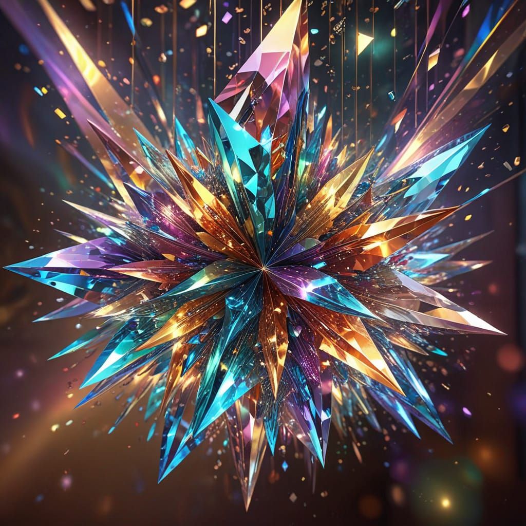 Prisms Casting Rainbows with Kaleidoscopic Patterns