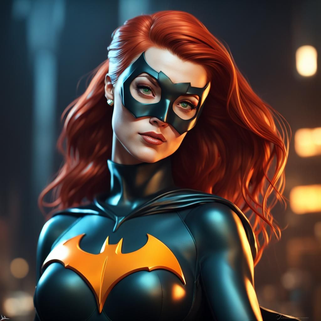 Batgirl Concept Art in Orange and Teal