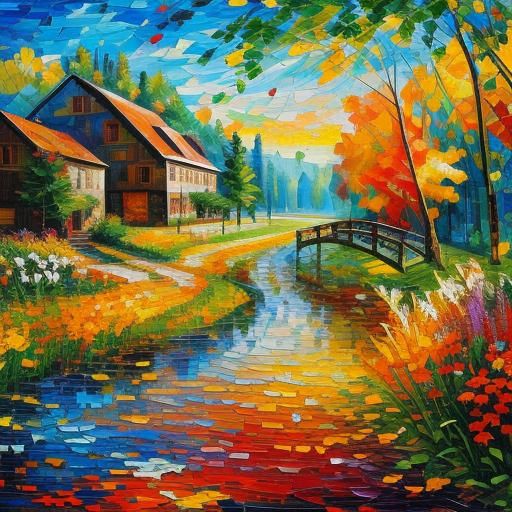 Rustic Mosaic Patchwork in Impasto Style