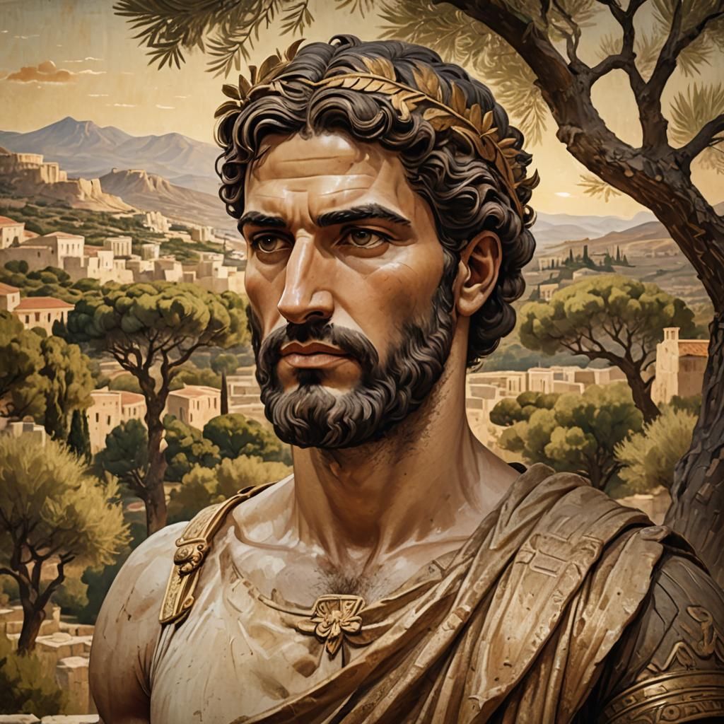 King of Argos Portrait in Ancient Greek Style