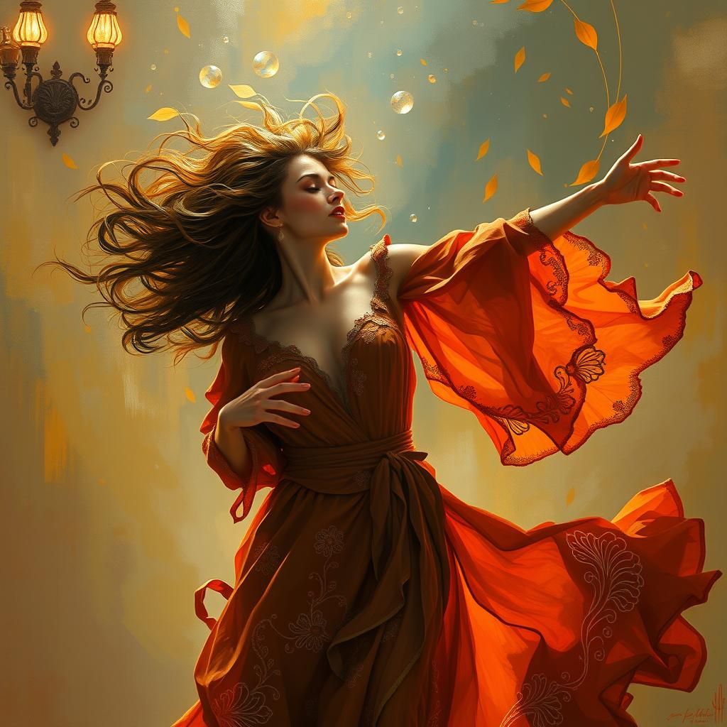 Passionate Dancer in Dreamy, Expressive Style