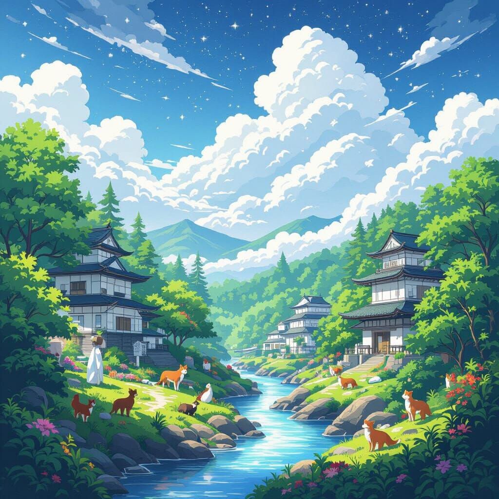Forest Meets Sky: Anime Cloud Sanctuary